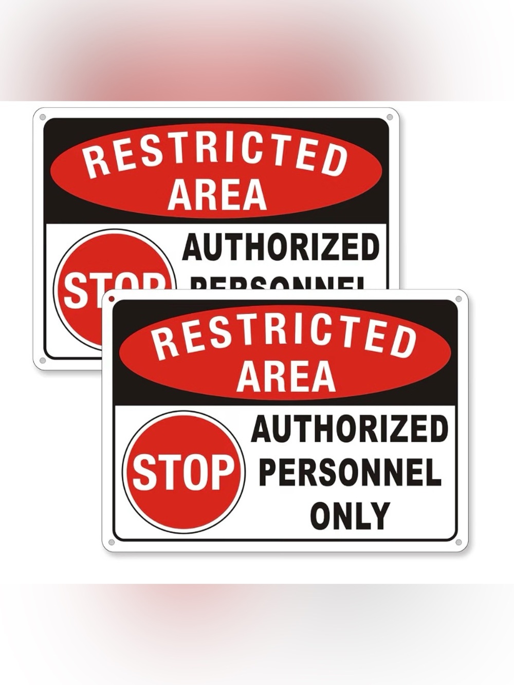 NIP Pack of 2 “Restricted Area” Signs
